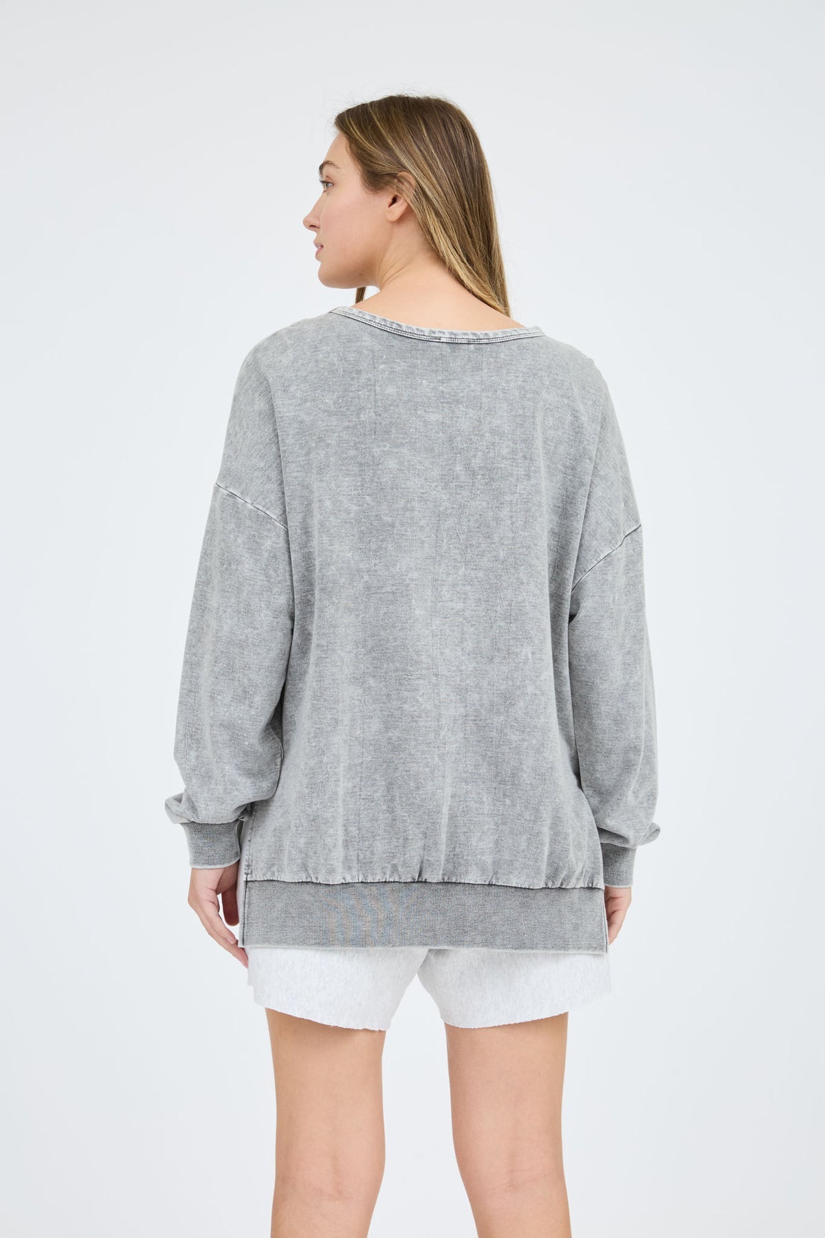 Cozy Convenience Acid Wash Pullover