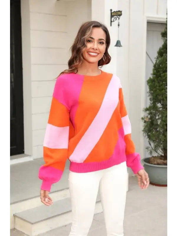 Spring into Color Colorblock Sweater