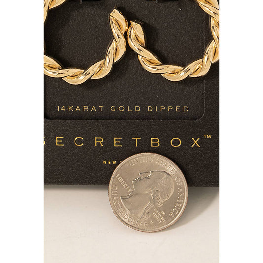 With a Twist Gold Dipped Hoop Earrings