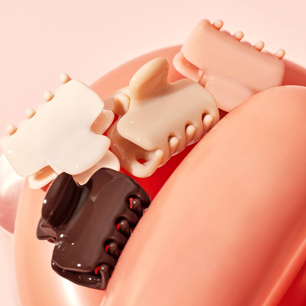 Kitsch | Recycled Plastic Mini Cloud Claw Clips 8pc Set - Rosewood