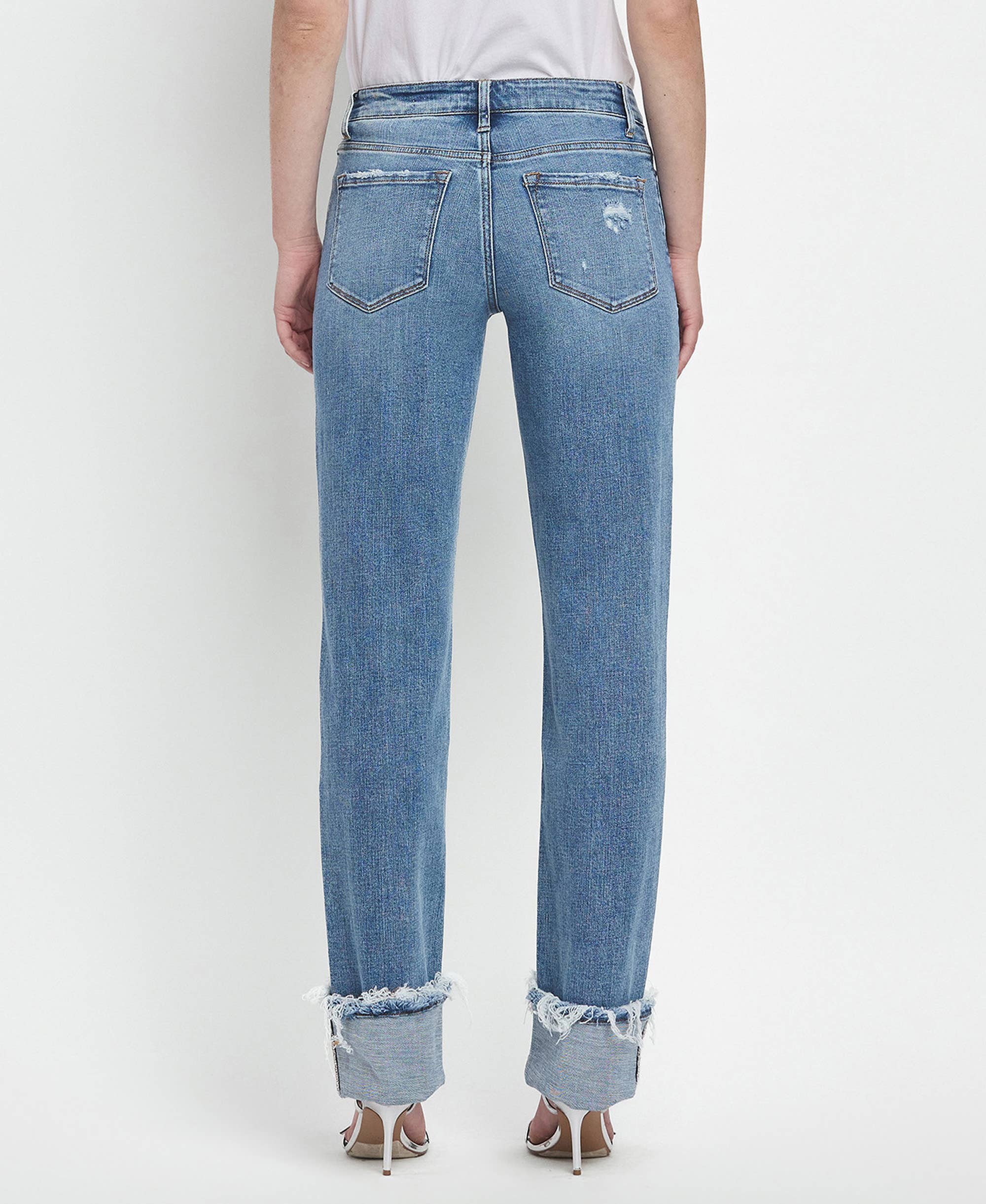 Lovervet by VERVET Jeans | Made to Chill Mid-Rise Cuffed Straight Jeans