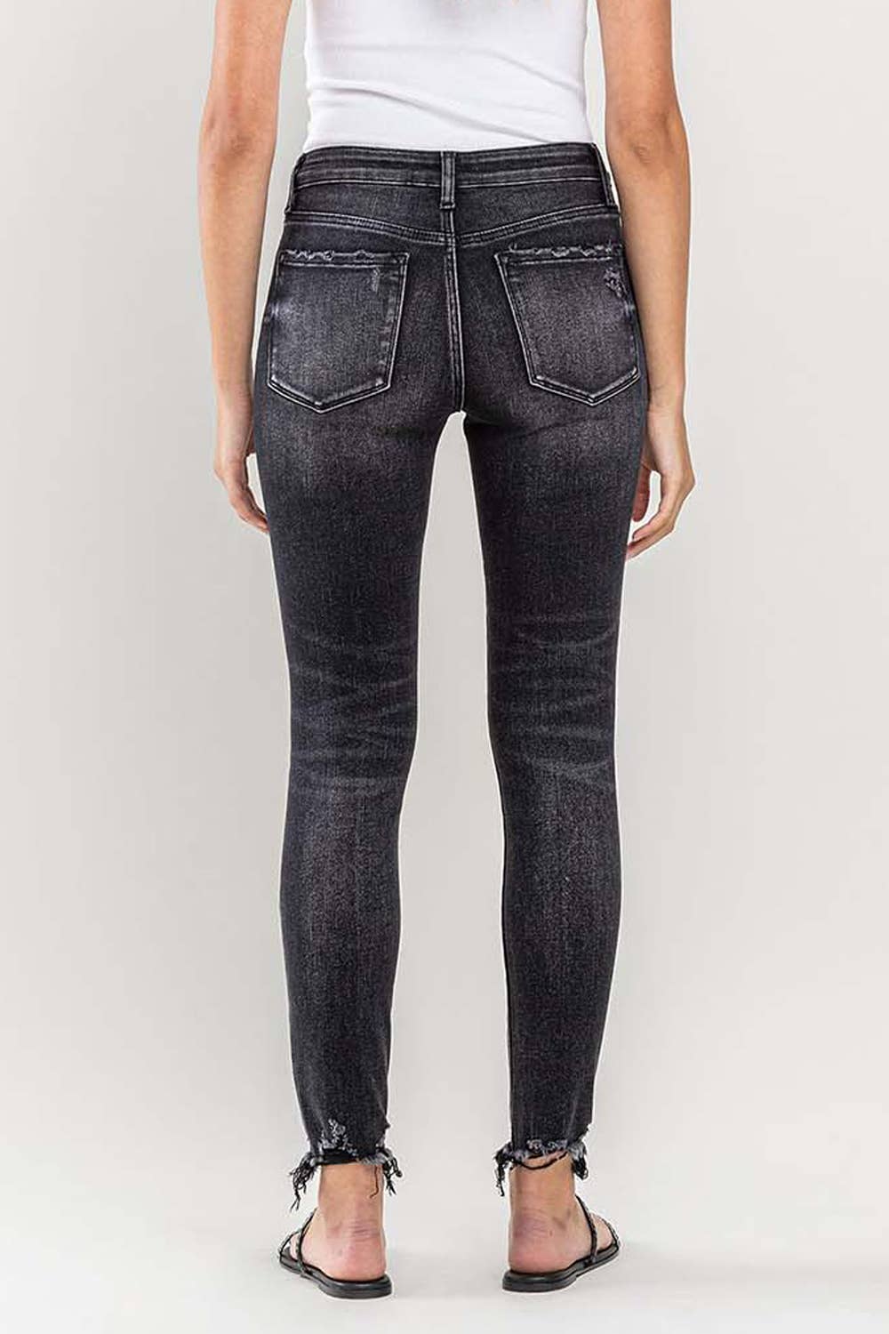 Lovervet by Vervet | Mid-rise Raw Hem Skinny Jeans