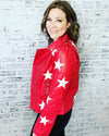Seeing Stars Red Leather Jacket