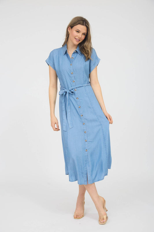 Falling for Chambray Midi Dress