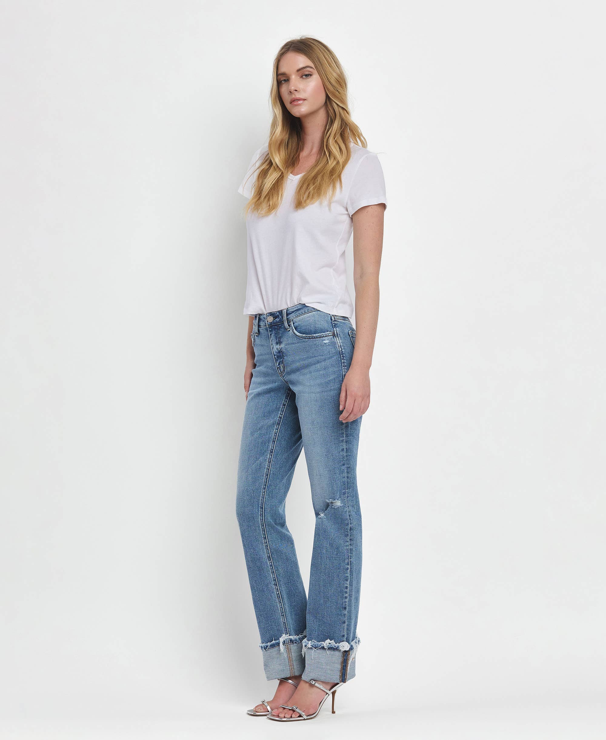 Lovervet by VERVET Jeans | Made to Chill Mid-Rise Cuffed Straight Jeans