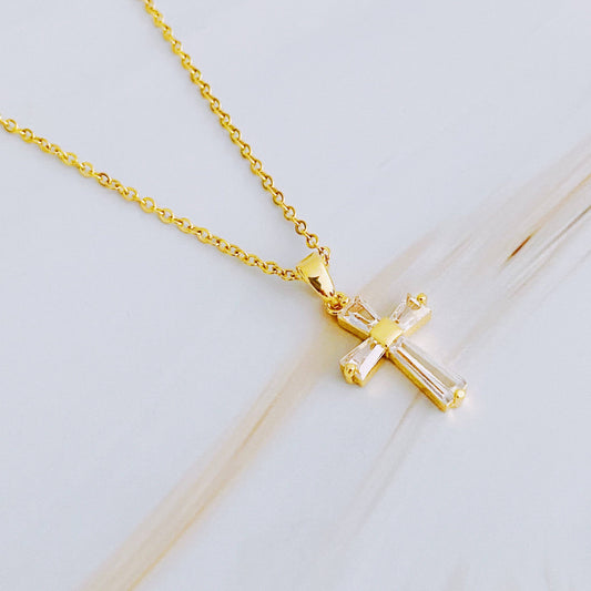 Faith That Shines Crystal Cross Necklace