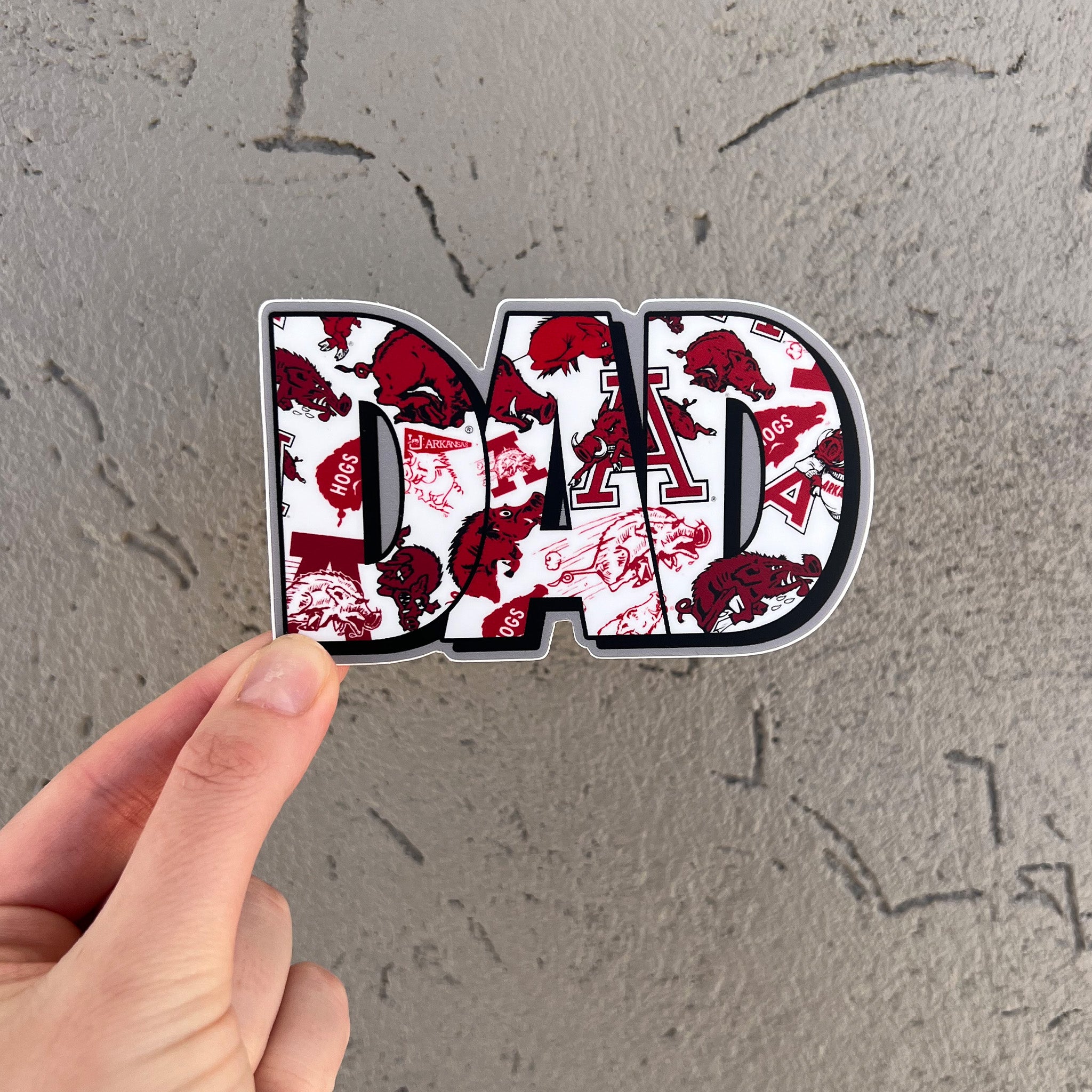 Razorback Stickers | Hog DAD Multi Logo Hog Sticker