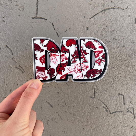 Razorback Stickers | Hog DAD Multi Logo Hog Sticker