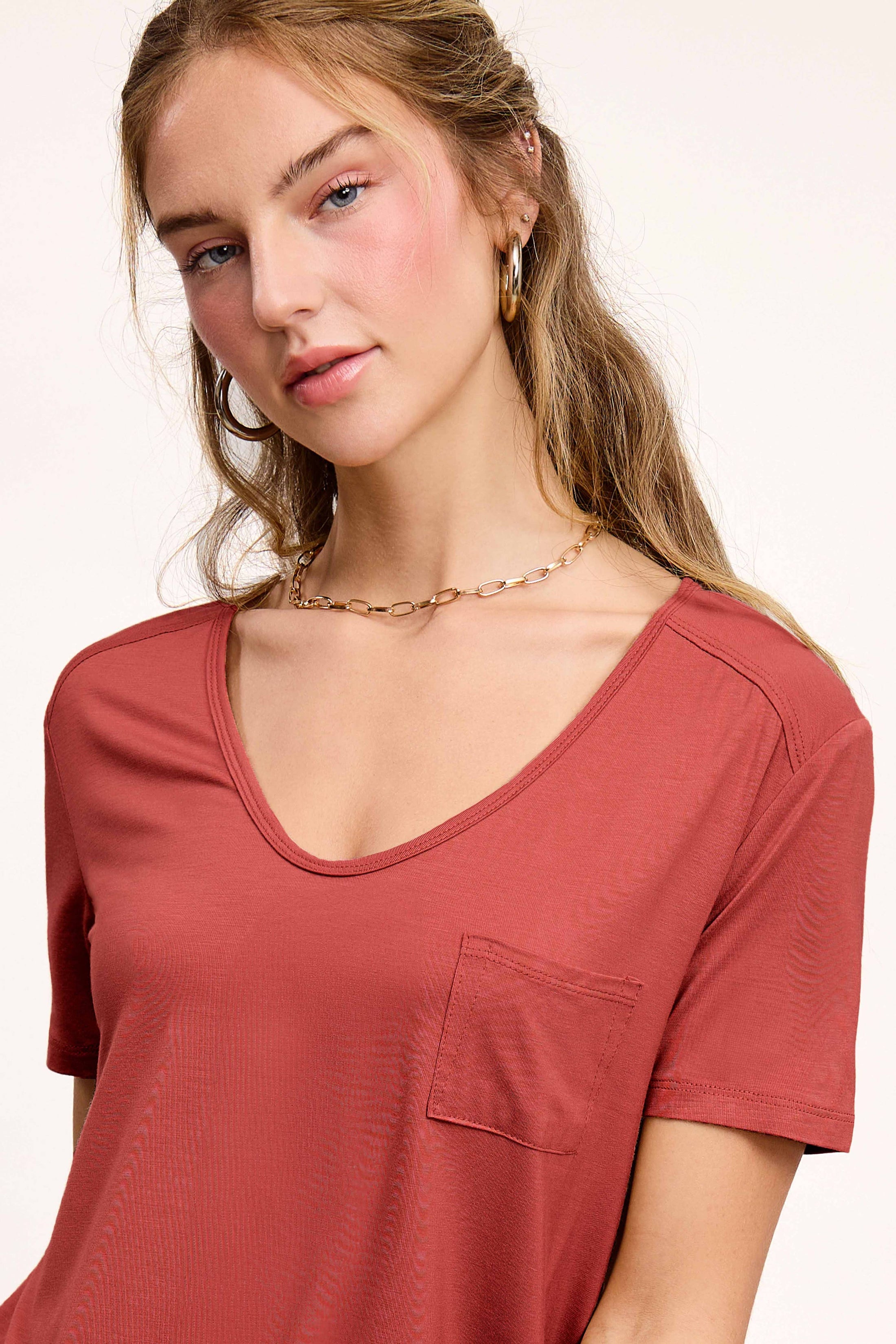 Anything But Basic Super Soft Front Pocket Tee