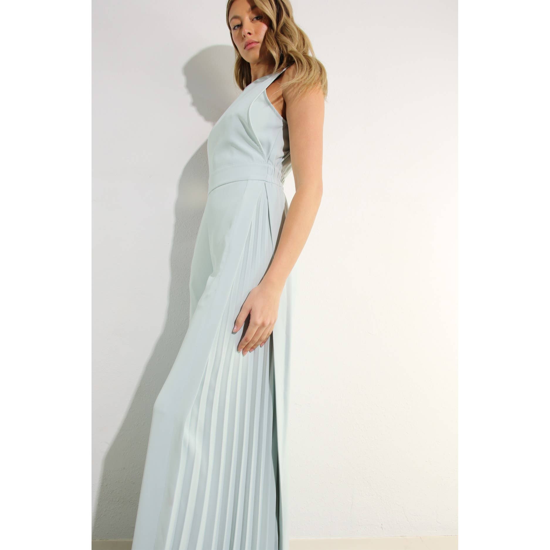 Mint To Be Pleated Jumpsuit