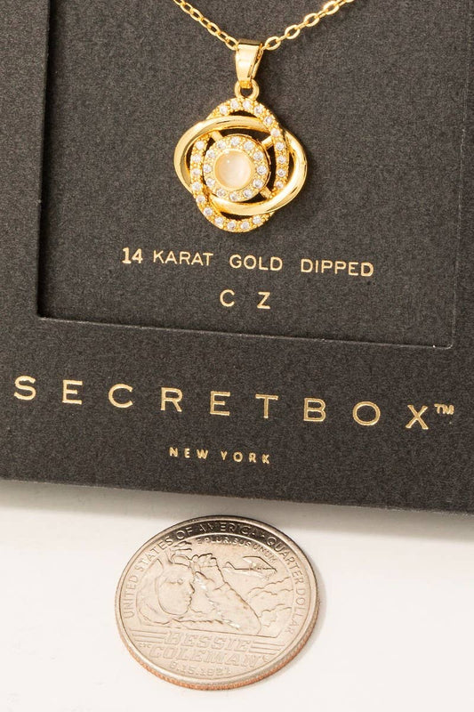 Sparkle & Shine Gold CZ Pave Spinner Necklace