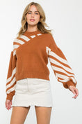 Load image into Gallery viewer, THML | Stunning in Stripes Mock Neck Sweater
