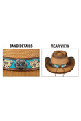 Load image into Gallery viewer, C.C Vegan Leather Tea-Stained Cowboy Hat
