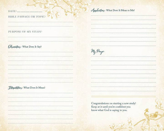 Abide | My Bible Study Tracker - Blossoms & Birds