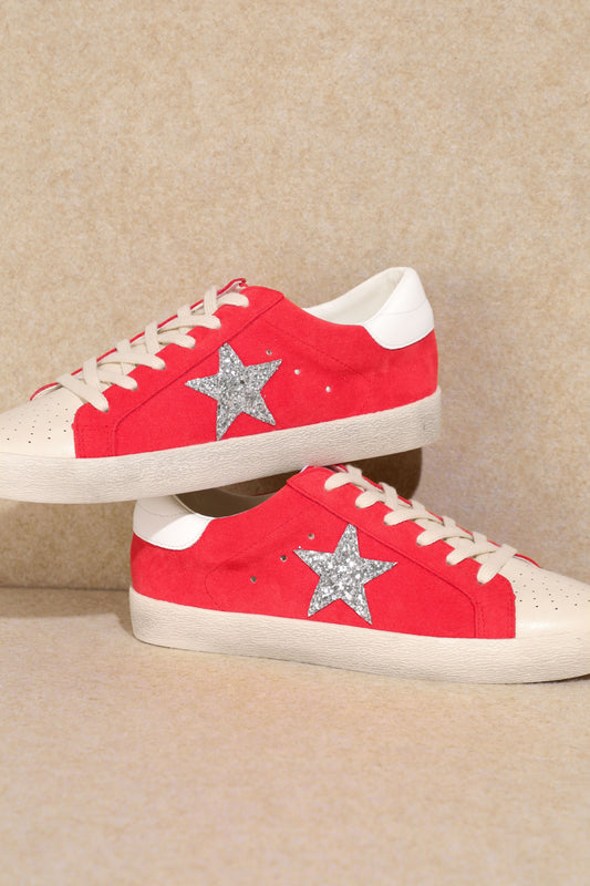 Mi.iM | Starring My Red Kicks Glitter Star Sneaker