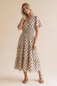 Load image into Gallery viewer, Polkadot Smocked Waist Tiered Maxi Dress
