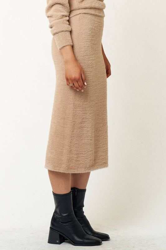 Slip into Soft Fuzzy Midi Skirt