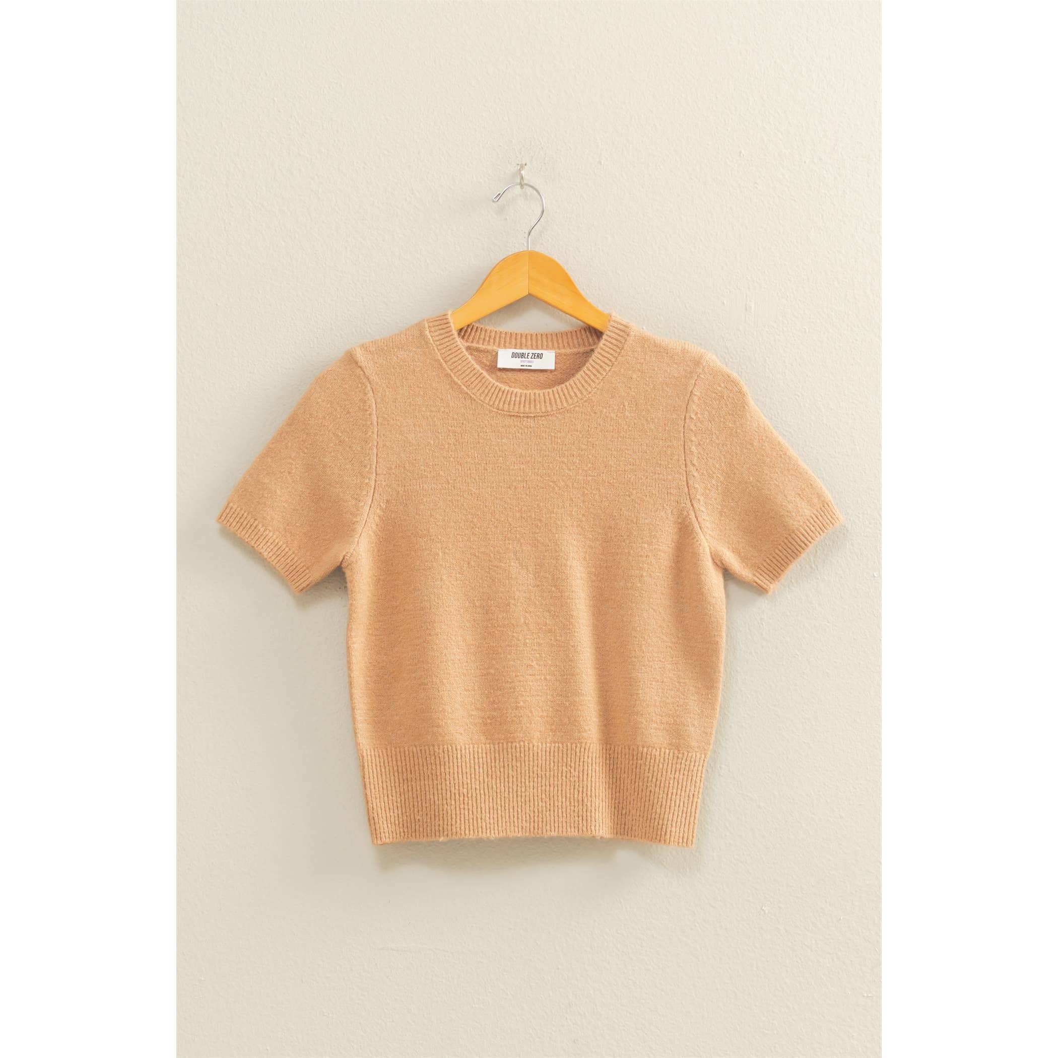 A Touch of Coziness Short Sleeve Sweater Top