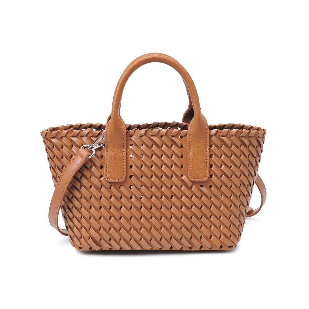 Urban Expressions | It Girl Woven Leather Crossbody Tote