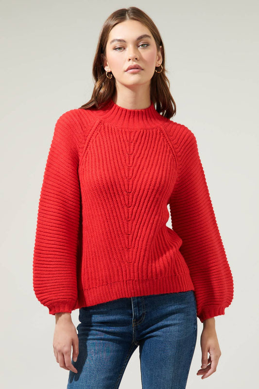 Knit Perfection Red Ribbed Sweater