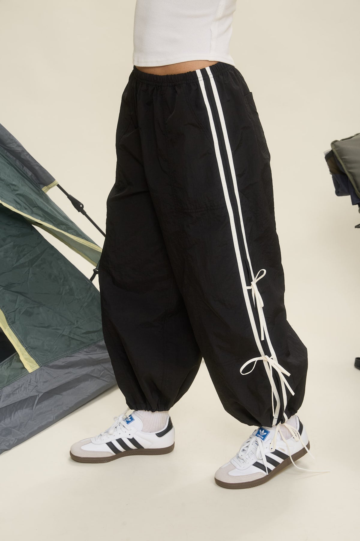 In My Lane Side Stripe Bow Track Pants