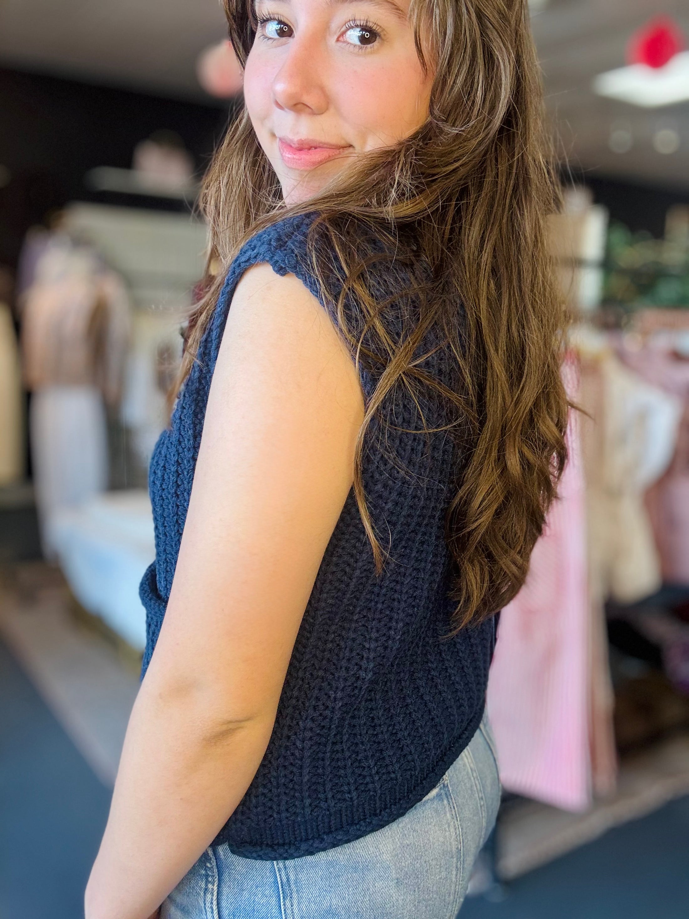Life is Golden Button Down Knit Vest