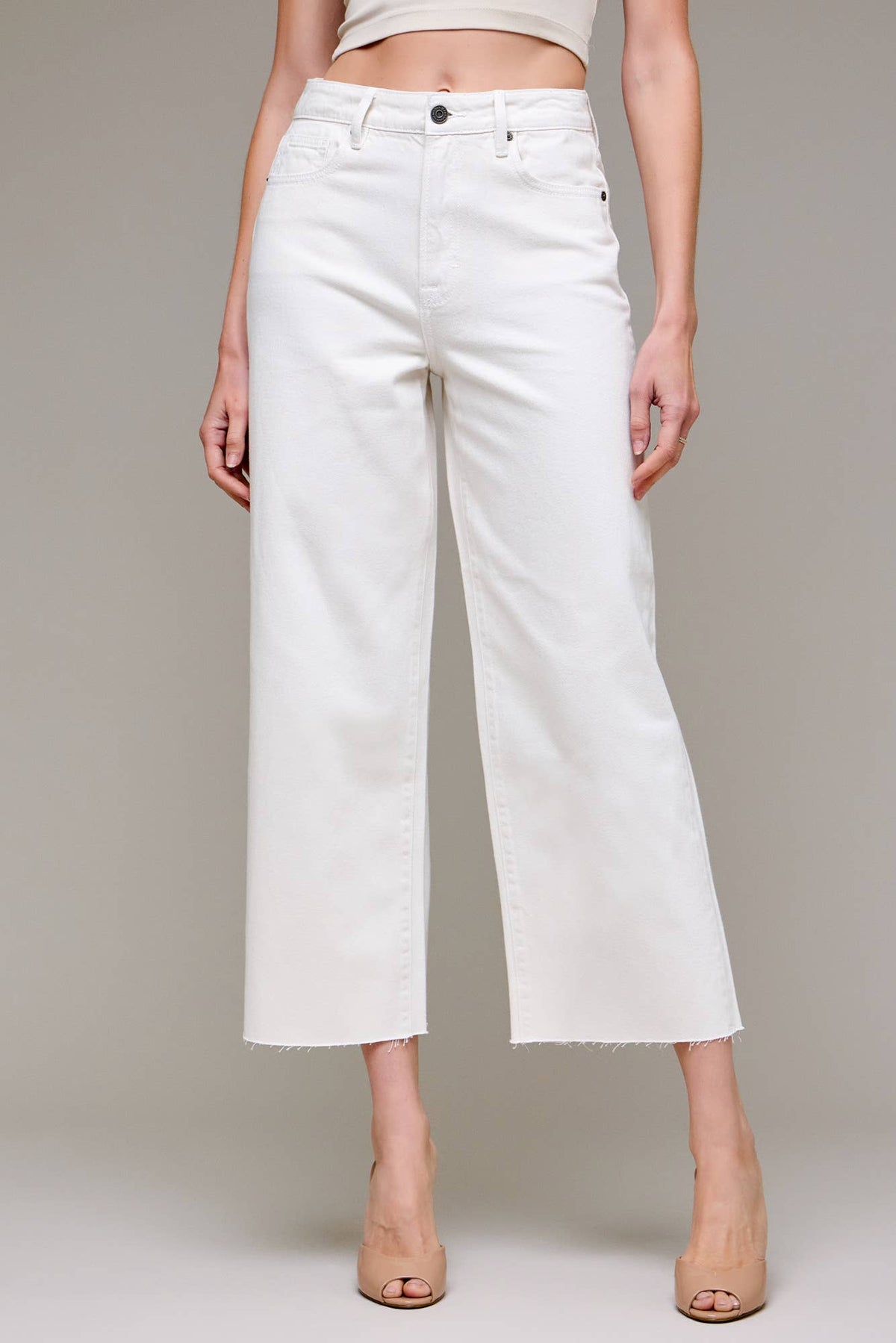 Hidden Jeans: White Wideleg Jeans