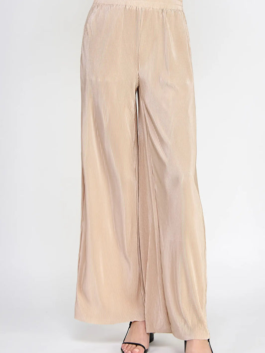 A Level Up Pleated Matching Set - Pants Taupe