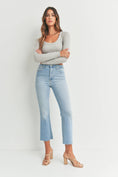 Load image into Gallery viewer, Just Black Denim | High Rise Tonal Crop Flare
