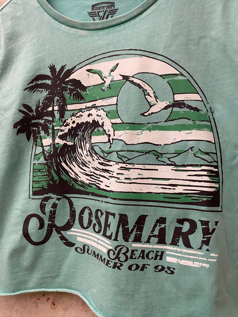 Rosemary Beach Cropped Acid wash T-shirt