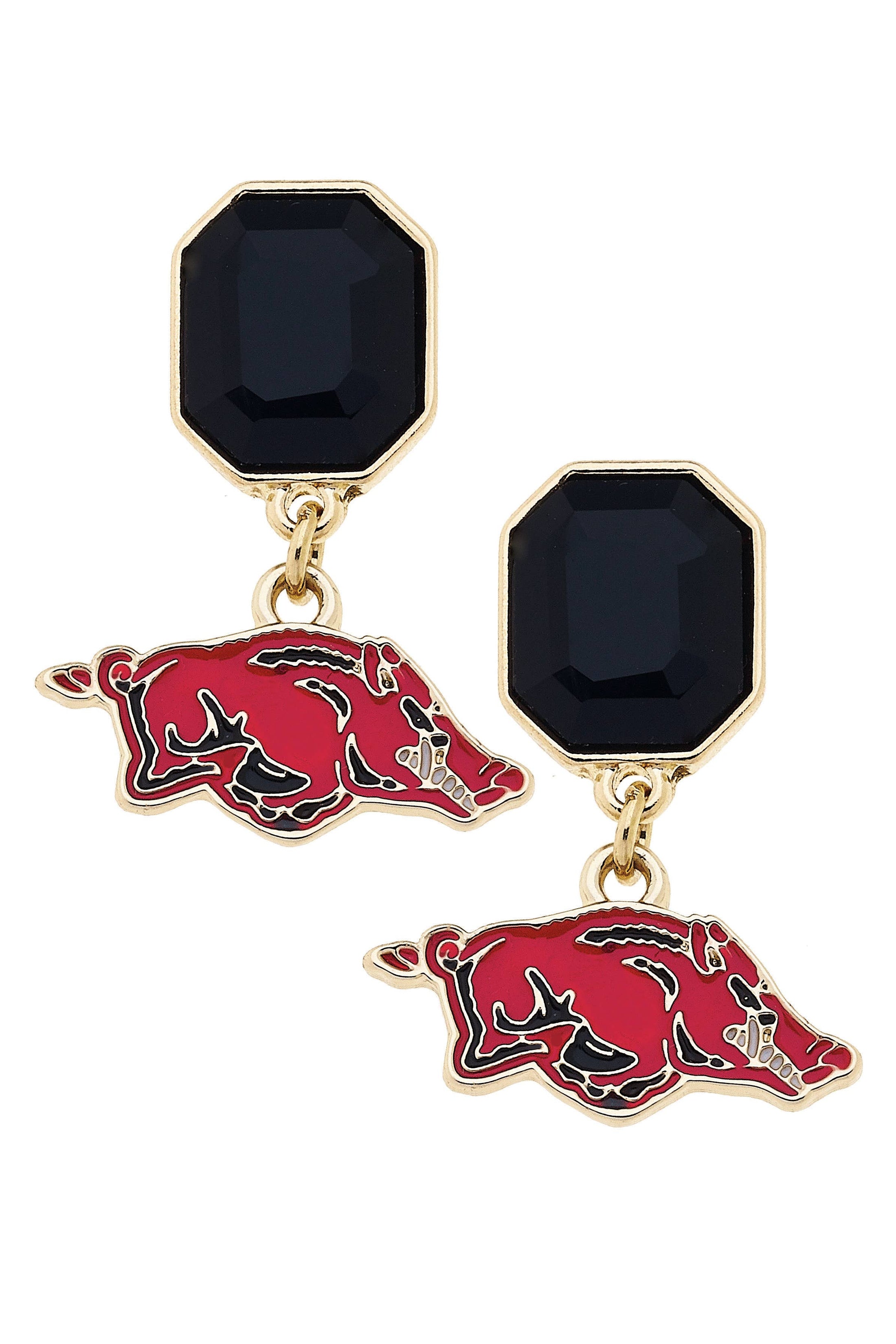 That Razorbacks Sparkle Rhinestone Hogs Earrings