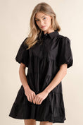 Load image into Gallery viewer, Hey Hey LBD Puff Sleeve Dress
