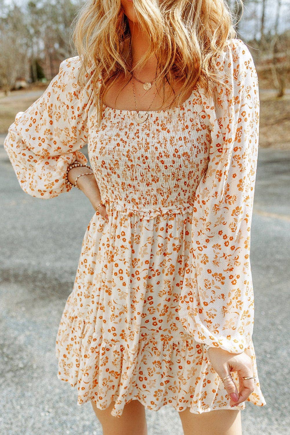 Falling for You Fall Floral Dress