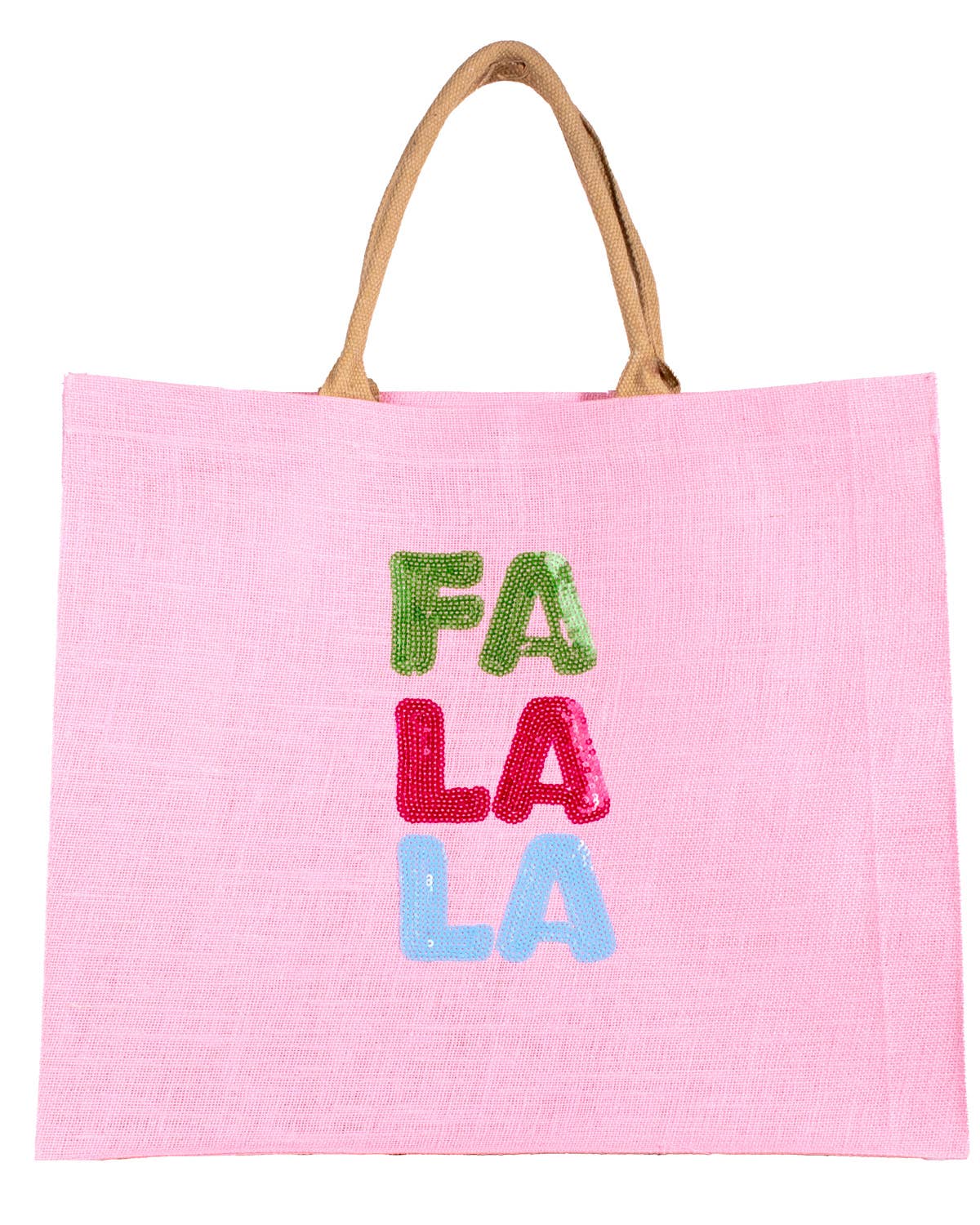 FaLaLa Sequin Carryall Giant Jute Tote