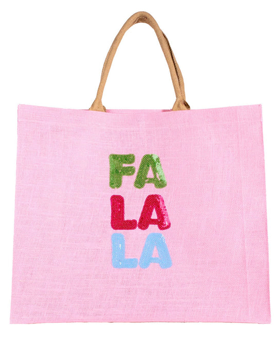 FaLaLa Sequin Carryall Giant Jute Tote