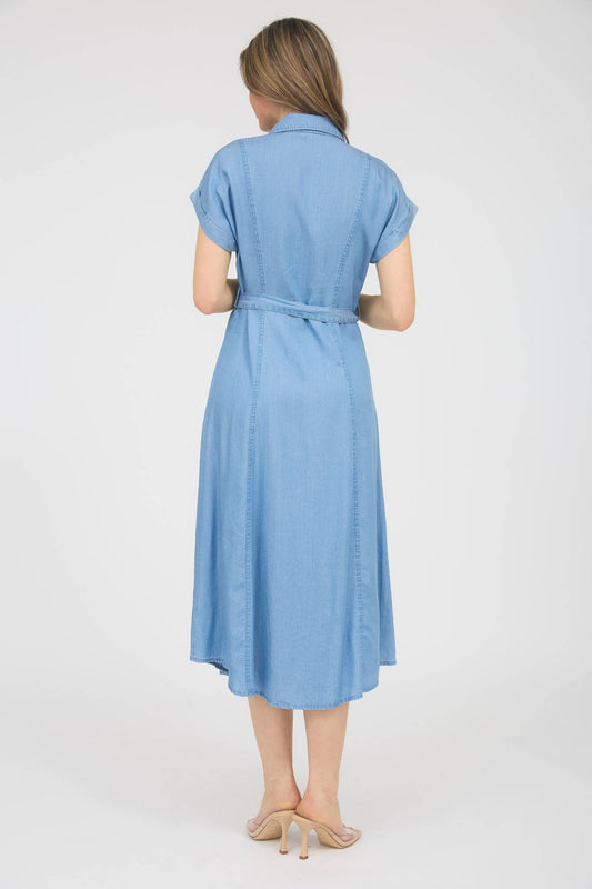 Falling for Chambray Midi Dress