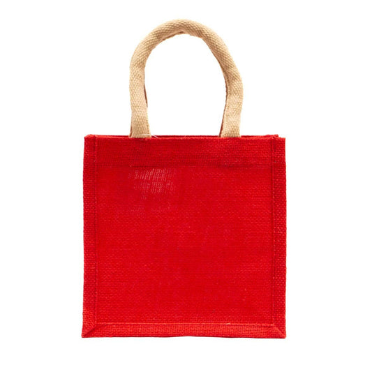 Red Jute Mini Gift Tote