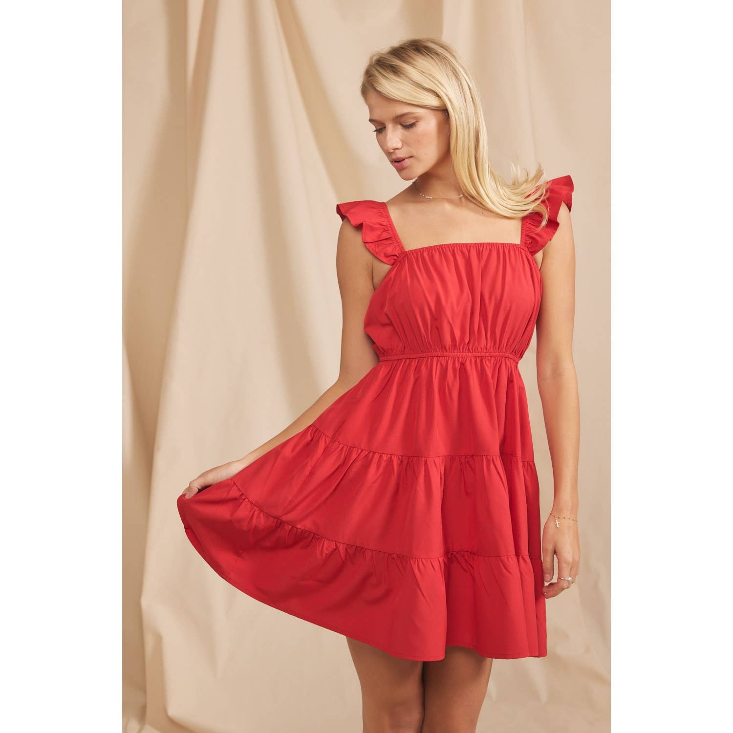 Romance Me Ruffle Sleeveless Tiered Dress