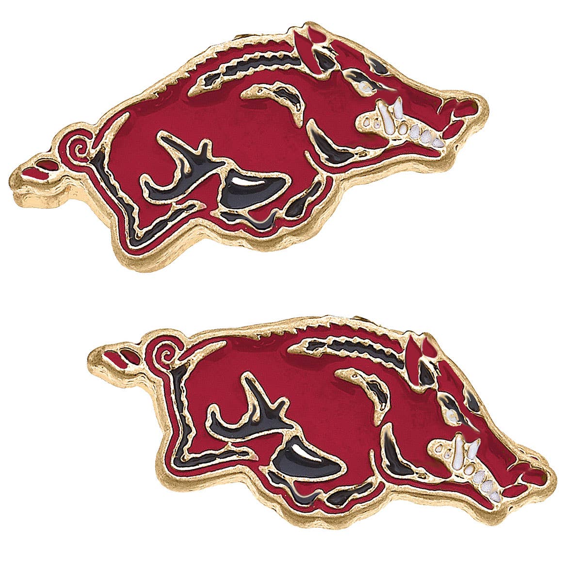 Razorback Jewelry | Arkansas Razorbacks Red & Gold Earrings