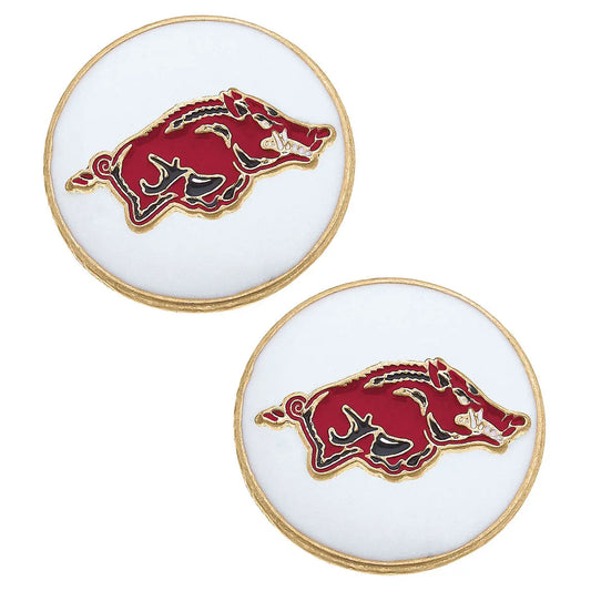 Razorback Jewelry | Arkansas Razorback Disc Stud Earrings