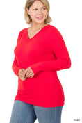 Load image into Gallery viewer, Curve | An Everyday Thing Long-sleeve V-Neck Plus Size Tee
