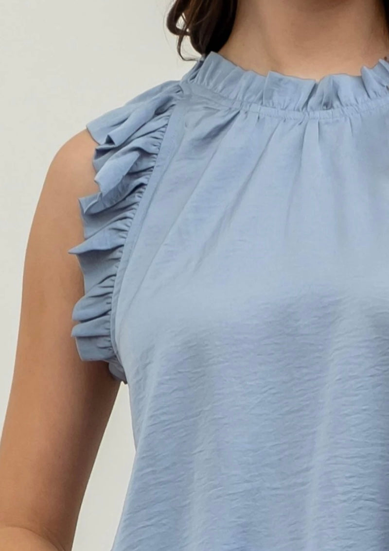 All the Ruffles Sleeveless Blouse