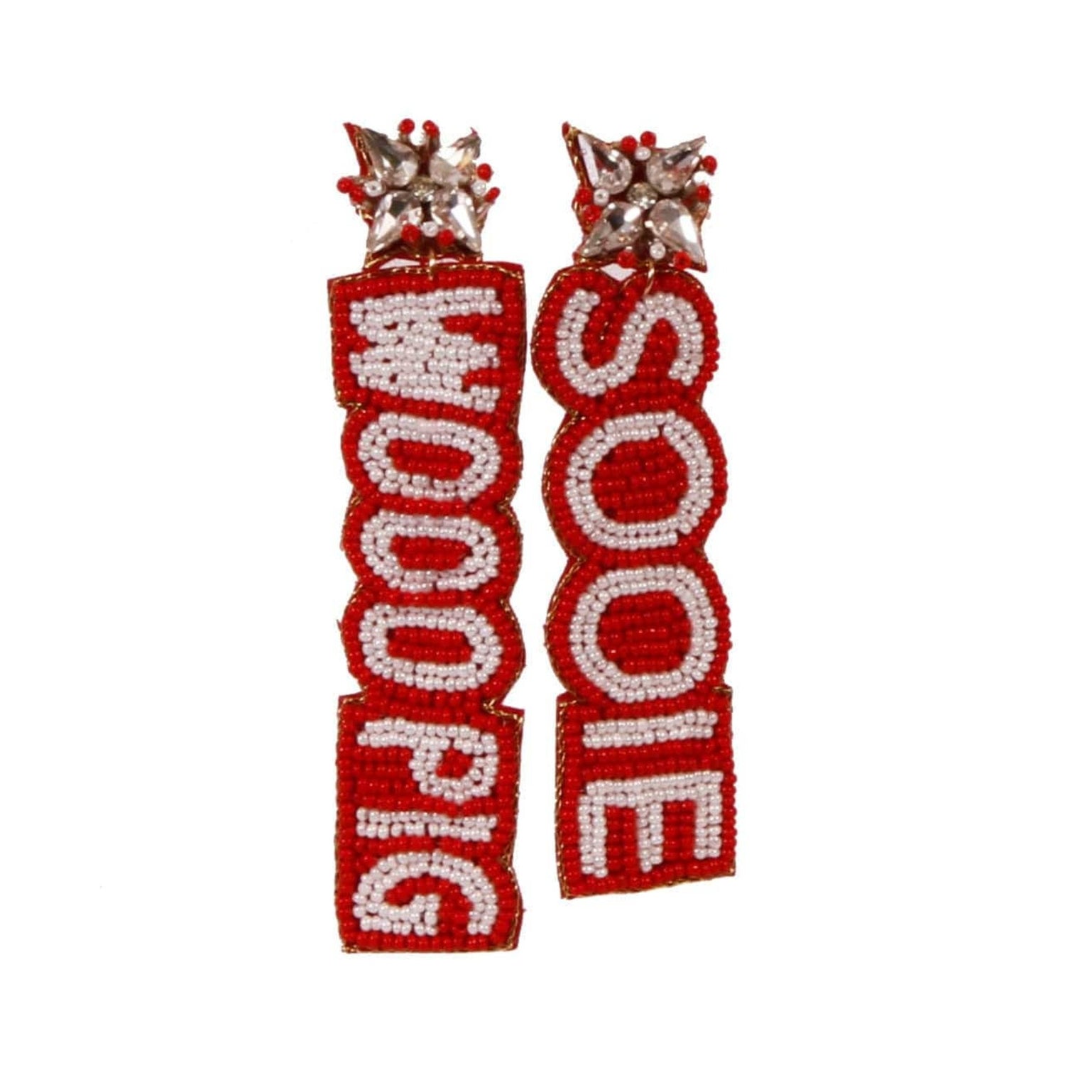 Beaded Razorback Earrings | Arkansas Razorback Earrings