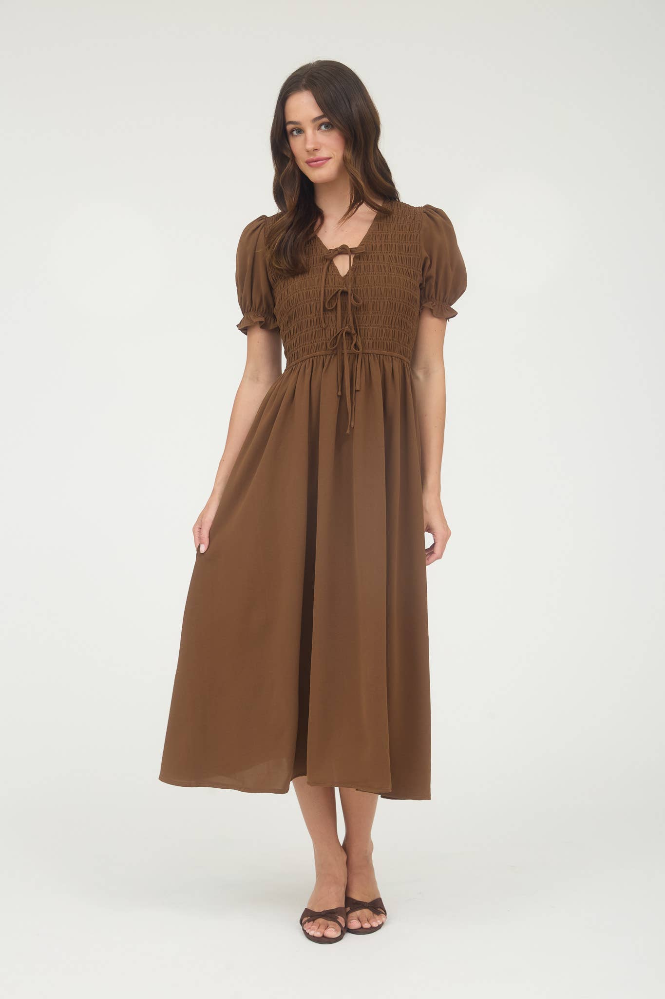 Autumn Love Smocked Midi Dress Whimsy Whoo Autumn Love Smocked Midi Dress Whimsy Whoo