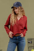 Load image into Gallery viewer, Burgundy tops for women, burgundy top outfit, burgundy tops for ladies, burgundy top long sleeve, burgundy top near me, fall tops for women, Fayetteville Arkansas boutique and shoe store
