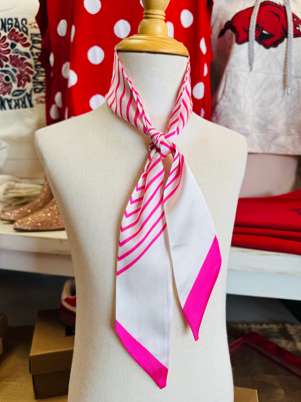 Pretty in Pink Stripe Scarf