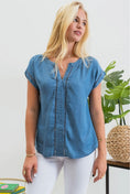 Load image into Gallery viewer, Hey There Cutie Chambray Top
