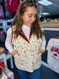 Load image into Gallery viewer, fall floral vest, floral vests for women, floral vest top, floral vest outfit, shopping near me the Fayetteville Mall

