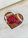 Football Heart Hog Sticker