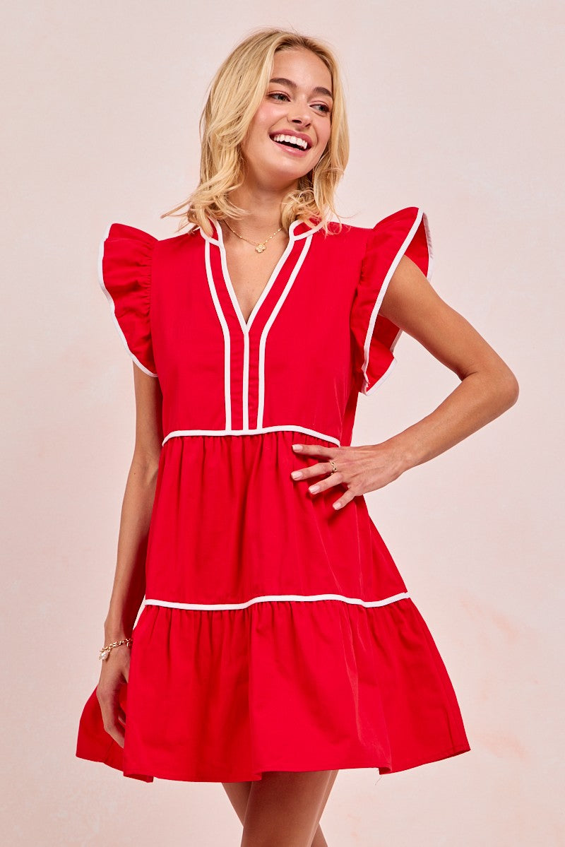 Gameday Frills Red & White Gameday Dress Gameday Frills Red & White Gameday Dress